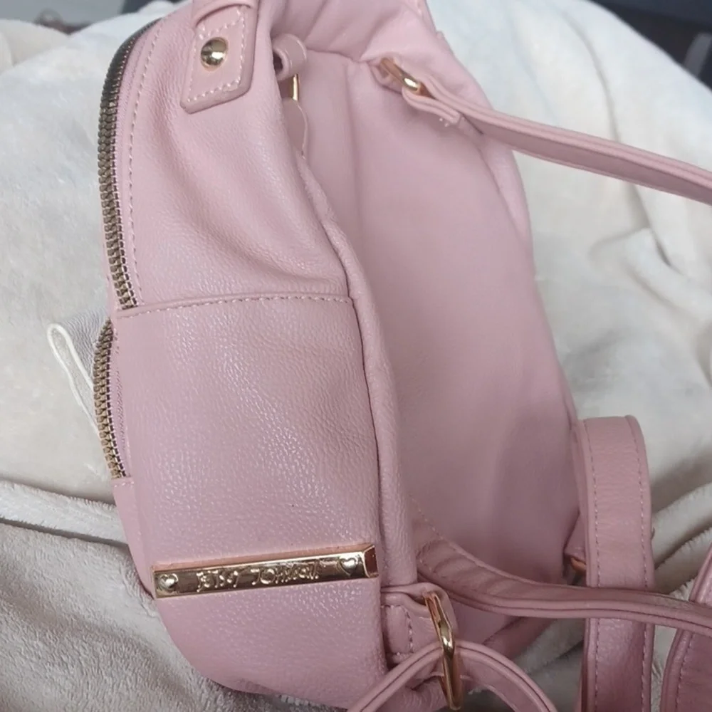 Betsey Johnson Dog Mini Backback Heart Quilted Pink Bag! Dusty Rose, EUC
